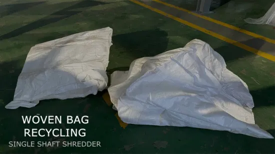 Waste PP PE Film Plastic Single Shaft Woven Jumbo Raffia Bags Shredder